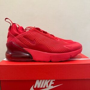 NIB Little Kid Nike Air Max 270 University Red/University Red/Black CW6988-600